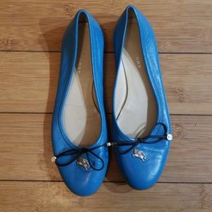 Burberry teal women's flats bows